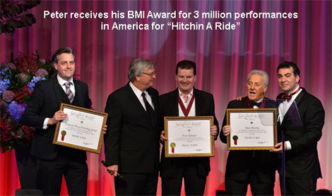 BMI Award for 3 million performances "Hitchin A Ride"